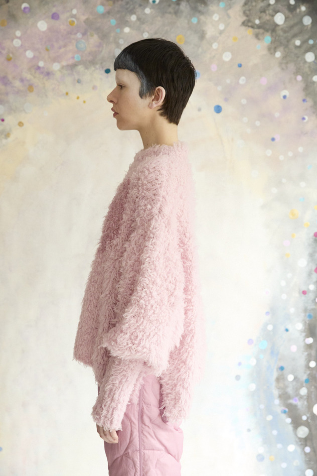 79.Cashmere Fur&times; Lame Fur Knit Tops 詳細画像 beige&times;blue 8