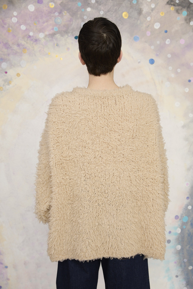 79.Cashmere Fur&times; Lame Fur Knit Tops 詳細画像 beige&times;blue 9