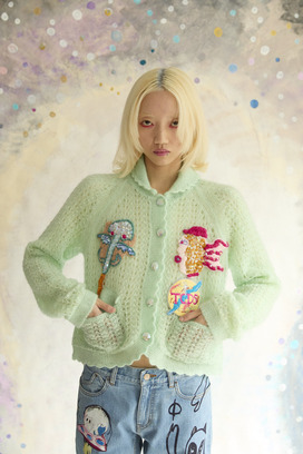 87.Mohair Space Knit Cardigan