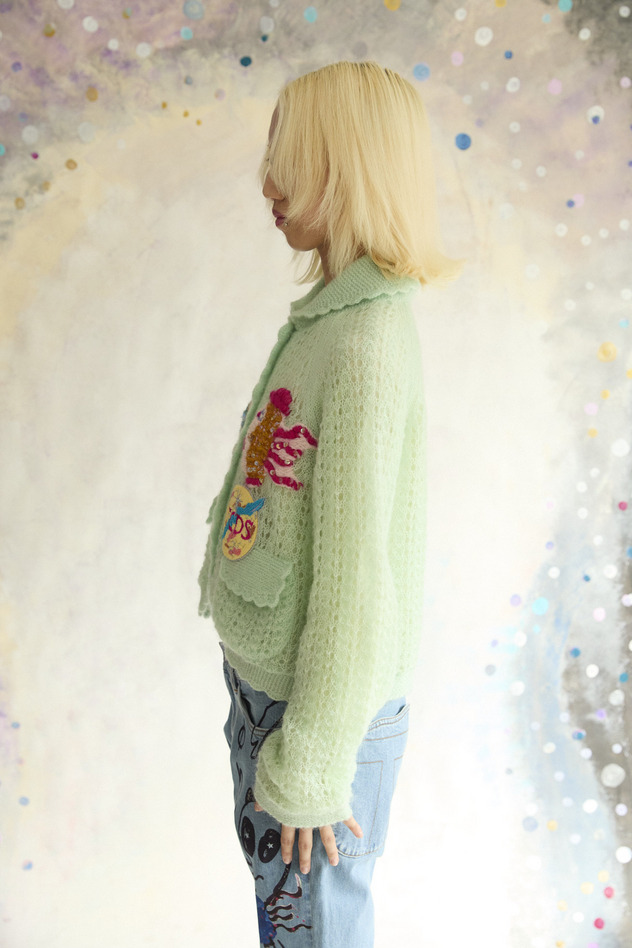 87.Mohair Space Knit Cardigan 詳細画像 mint 2