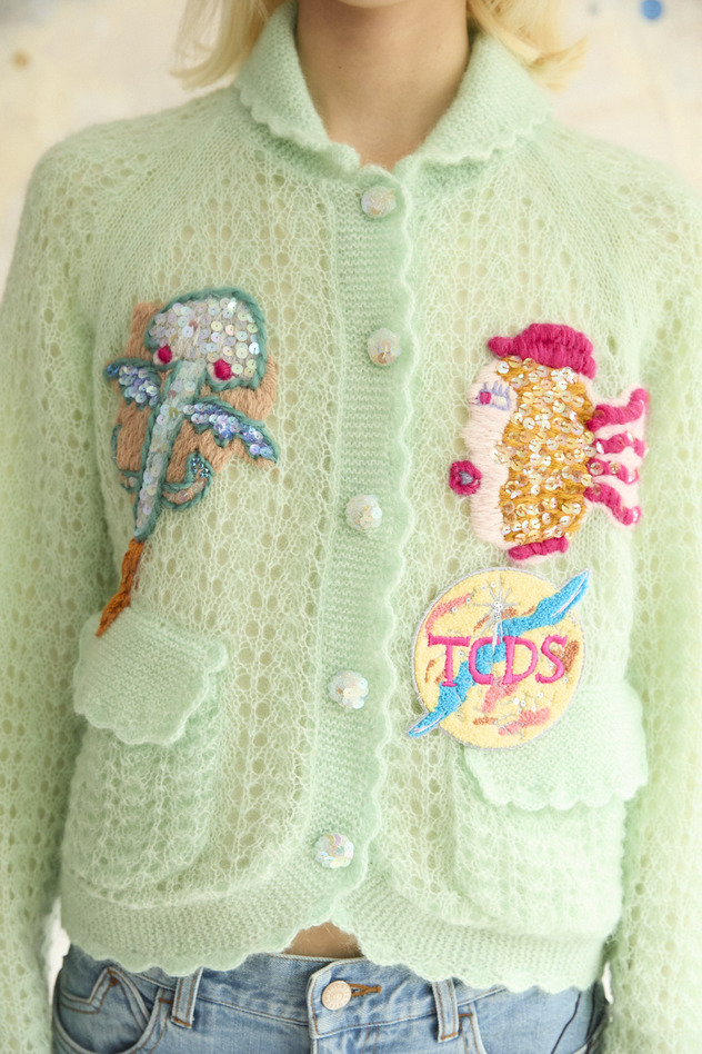 87.Mohair Space Knit Cardigan 詳細画像 mint 3