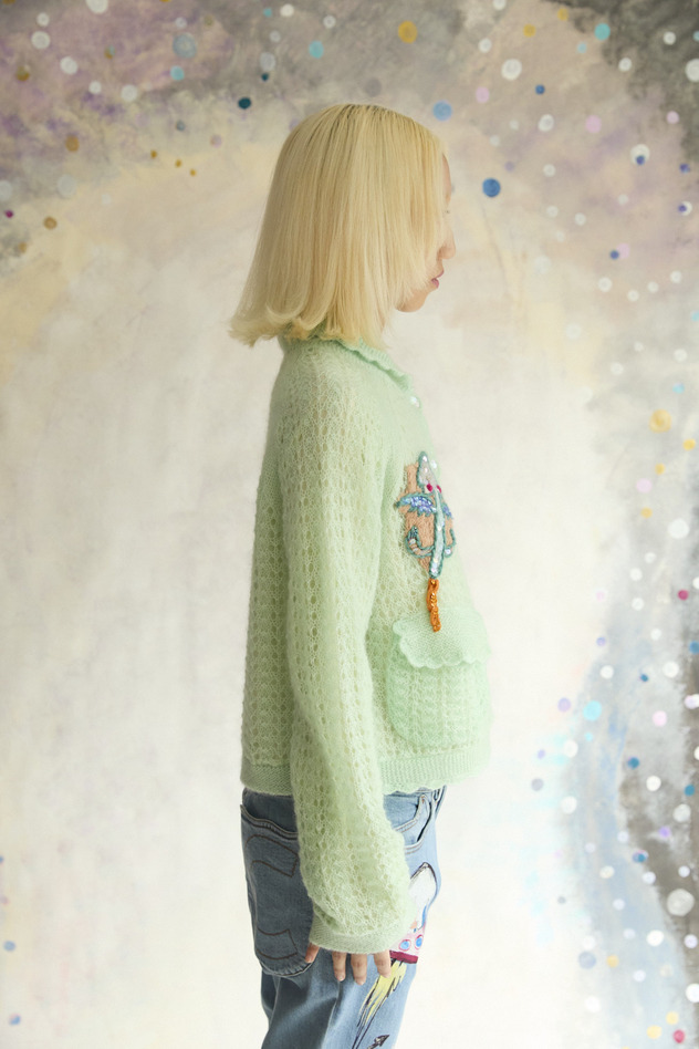 87.Mohair Space Knit Cardigan 詳細画像 mint 5