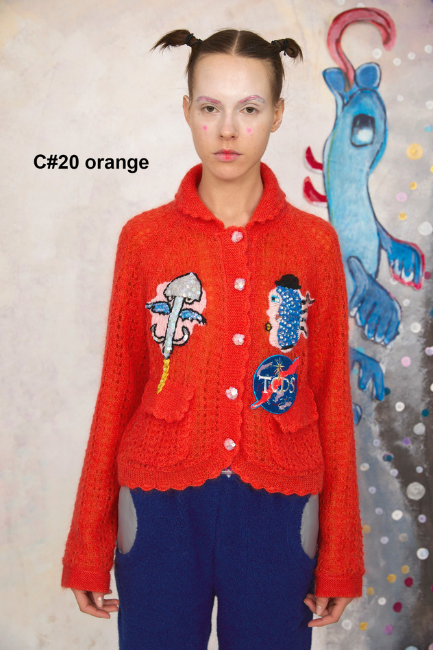 87.Mohair Space Knit Cardigan 詳細画像 orange 1