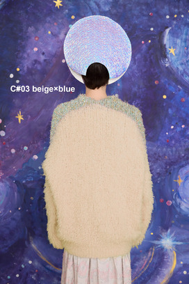 78.Cashmere Fur&times; Lame Fur Knit Cardigan 詳細画像