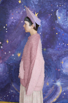 78.Cashmere Fur&times; Lame Fur Knit Cardigan 詳細画像