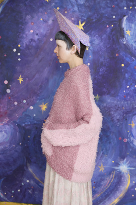 78.Cashmere Fur&times; Lame Fur Knit Cardigan 詳細画像