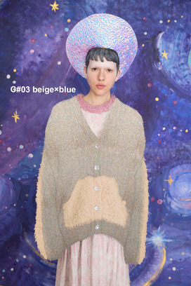 78.Cashmere Fur&times; Lame Fur Knit Cardigan 詳細画像