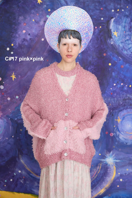 78.Cashmere Fur&times; Lame Fur Knit Cardigan 詳細画像