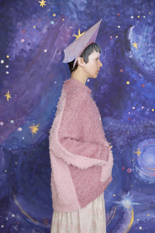 78.Cashmere Fur&times; Lame Fur Knit Cardigan 詳細画像 beige&times;Blue 5