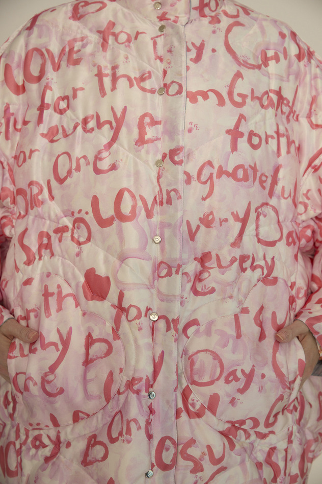 Message Print Coat 詳細画像 pink 10