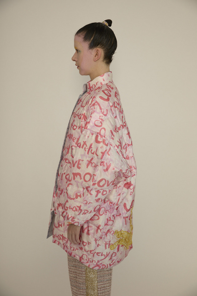 Message Print Coat 詳細画像 pink 2