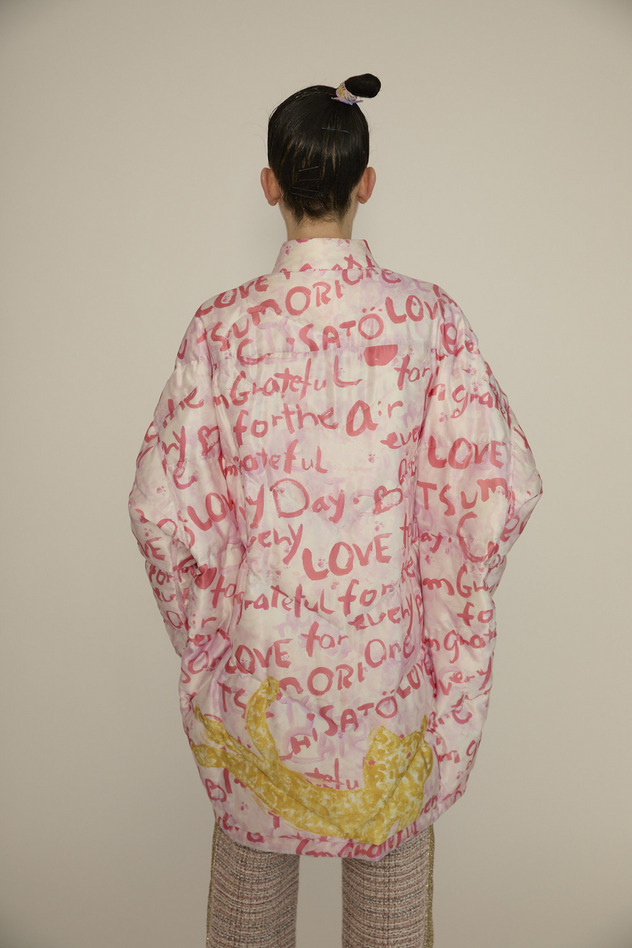 Message Print Coat 詳細画像 pink 4