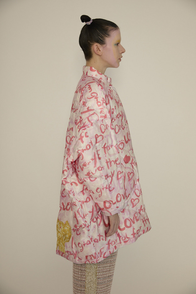 Message Print Coat 詳細画像 pink 7