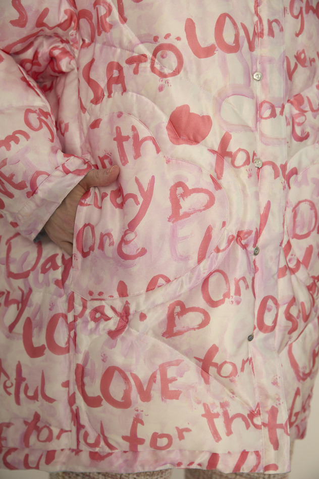 Message Print Coat 詳細画像 pink 9