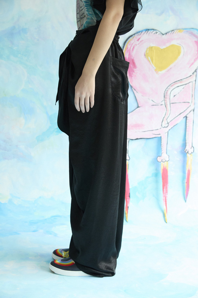 Satin Pants 詳細画像 black 6