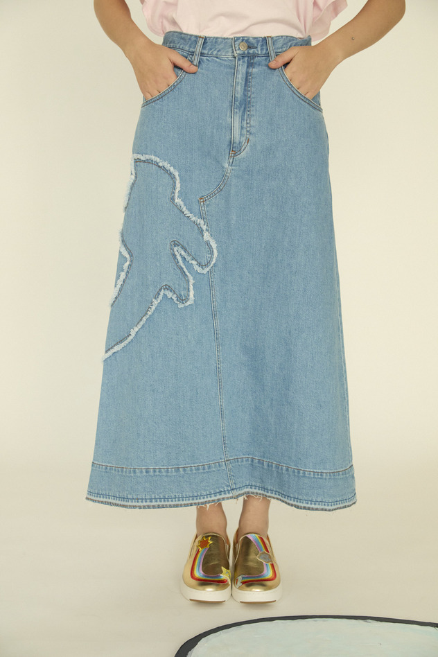 Cat Denim Skirt 詳細画像 blue 1