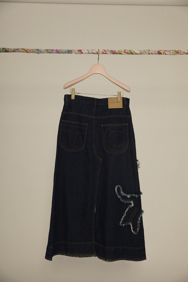 Cat Denim Skirt 詳細画像 blue 13