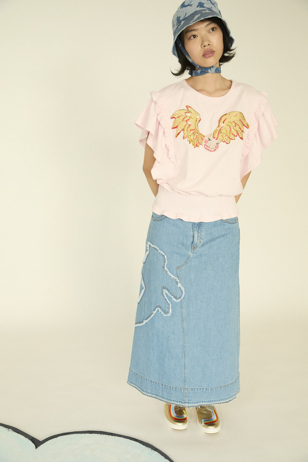 Cat Denim Skirt 詳細画像 blue 15