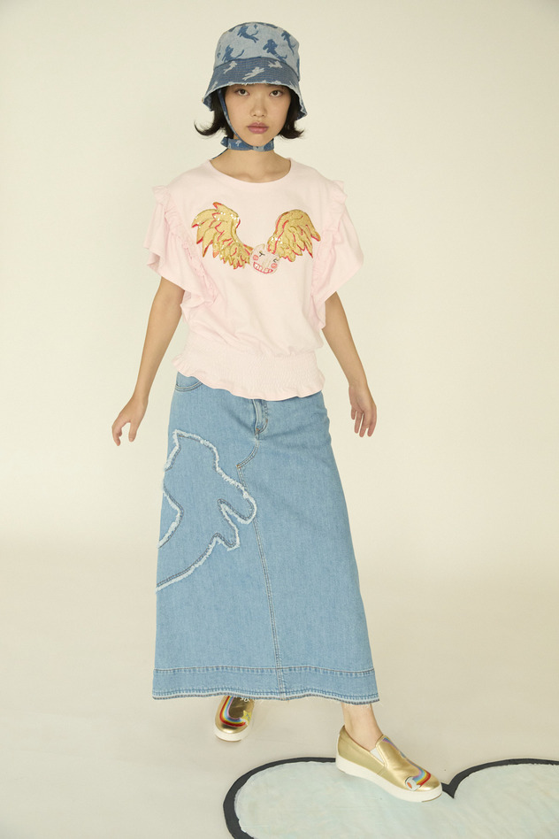 Cat Denim Skirt 詳細画像 blue 17