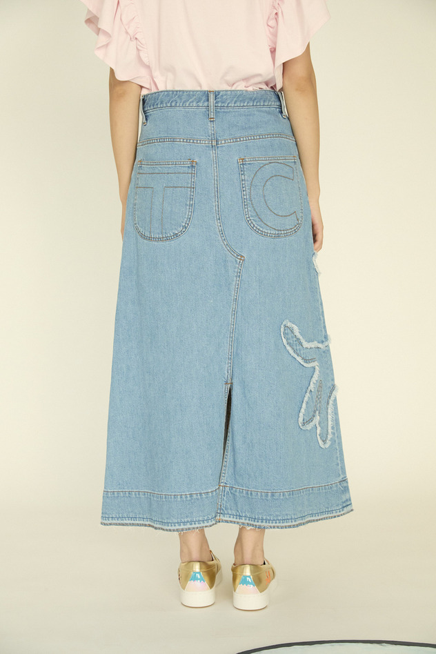Cat Denim Skirt 詳細画像 blue 5