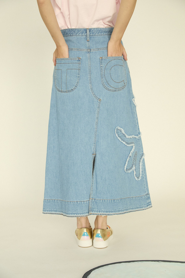 Cat Denim Skirt 詳細画像 blue 6