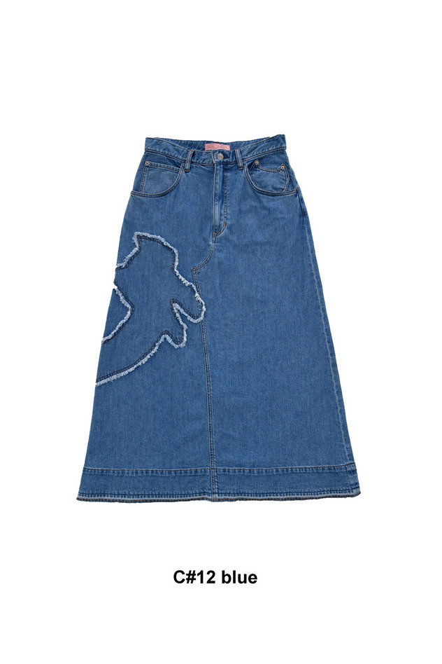 Cat Denim Skirt 詳細画像 blue 1