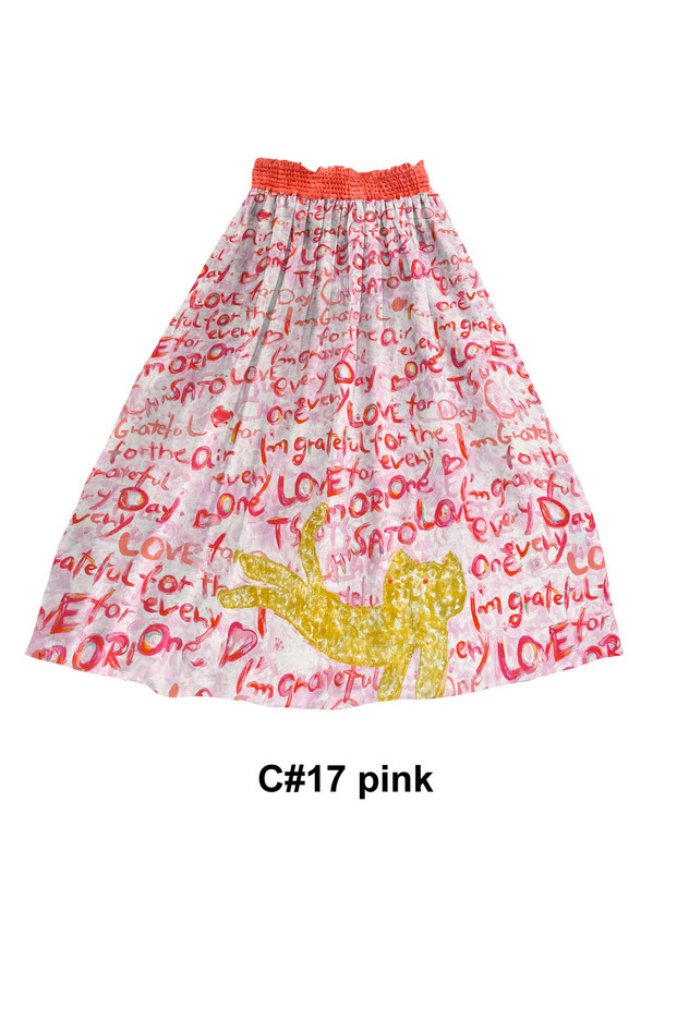 Message Print Skirt 詳細画像 pink 1