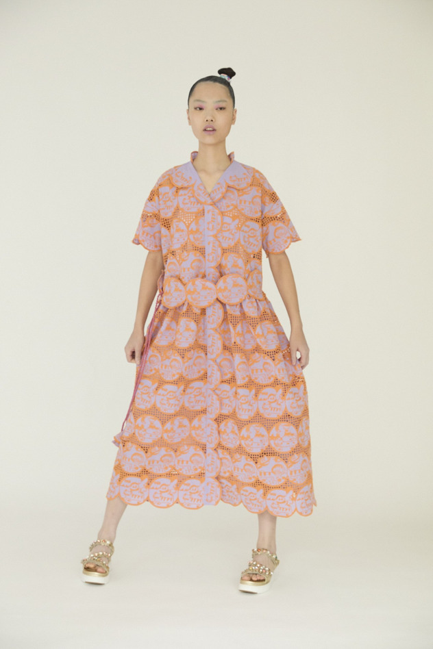 Cosmic Cats Cotton Dress 詳細画像 ltavender &times; orange 12