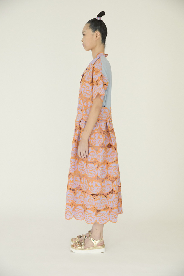 Cosmic Cats Cotton Dress 詳細画像 ltavender &times; orange 5