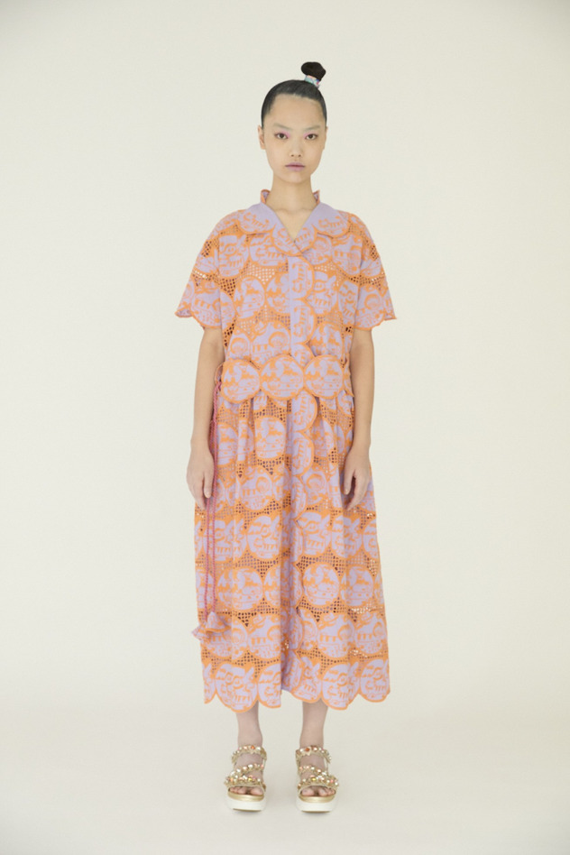 Cosmic Cats Cotton Dress 詳細画像 ltavender &times; orange 1