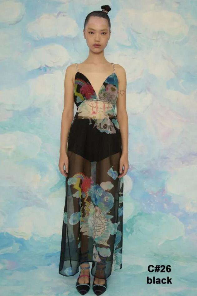 Cats Chair Organdy Dress 詳細画像 black 1