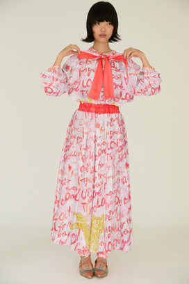 Message Print Blouse 詳細画像