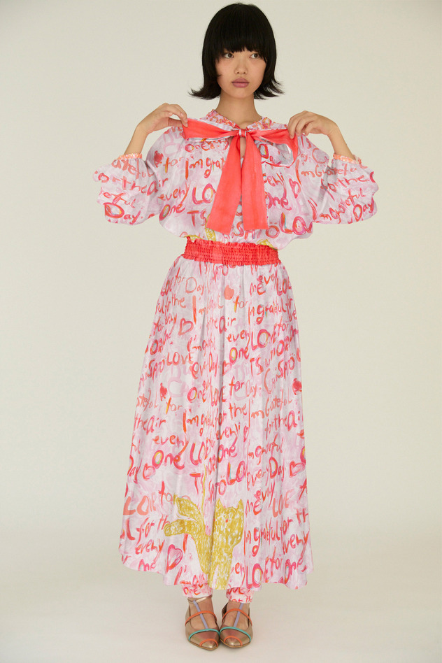 Message Print Blouse 詳細画像 pink 10