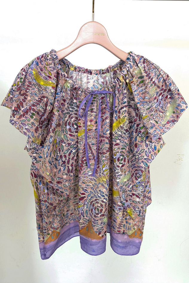Dancing Fish Parade Blouse 詳細画像 blue 10