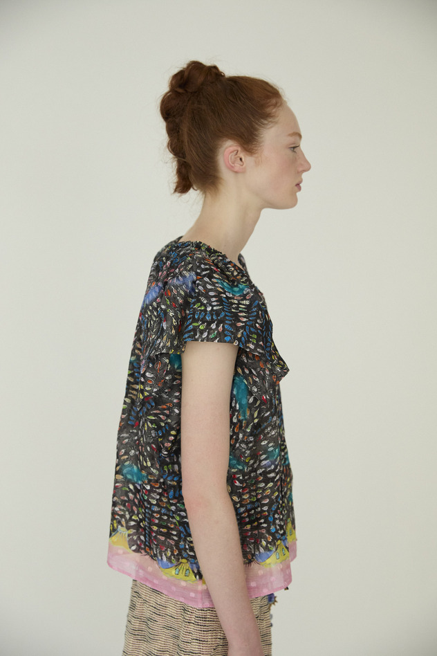 Dancing Fish Parade Blouse 詳細画像 blue 2