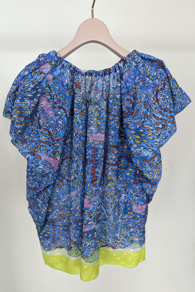 Dancing Fish Parade Blouse 詳細画像 blue 8