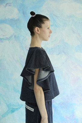 Angel Cat Denim Blouse 詳細画像