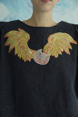 Angel Cat Denim Blouse 詳細画像