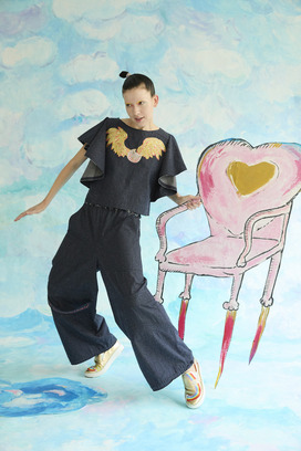 Angel Cat Denim Blouse 詳細画像