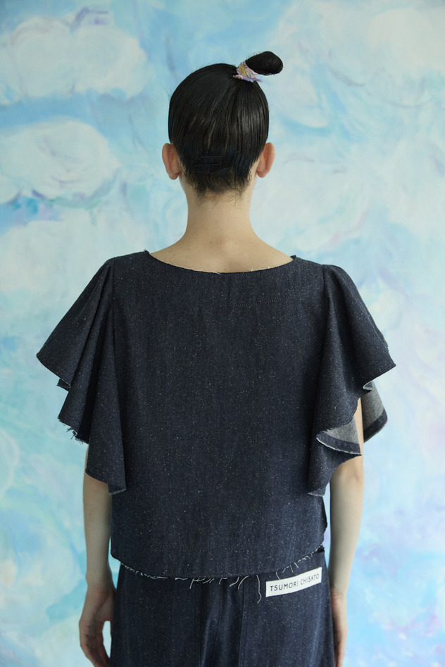 Angel Cat Denim Blouse 詳細画像 navy 3