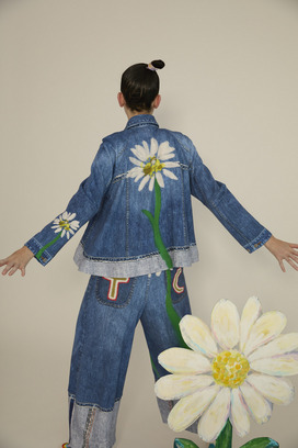 TROMPE-L'OEIL Daisy Denim Cardigan 詳細画像