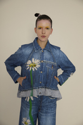 TROMPE-L'OEIL Daisy Denim Cardigan 詳細画像