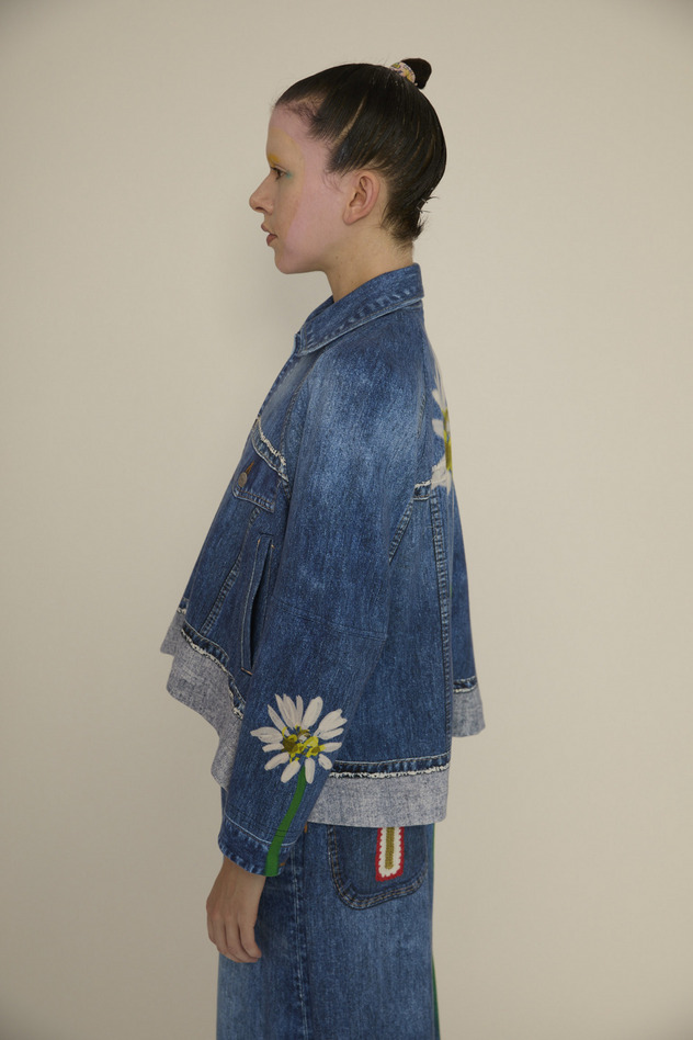 TROMPE-L'OEIL Daisy Denim Cardigan 詳細画像 blue 2
