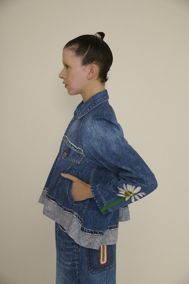TROMPE-L'OEIL Daisy Denim Cardigan 詳細画像 blue 3