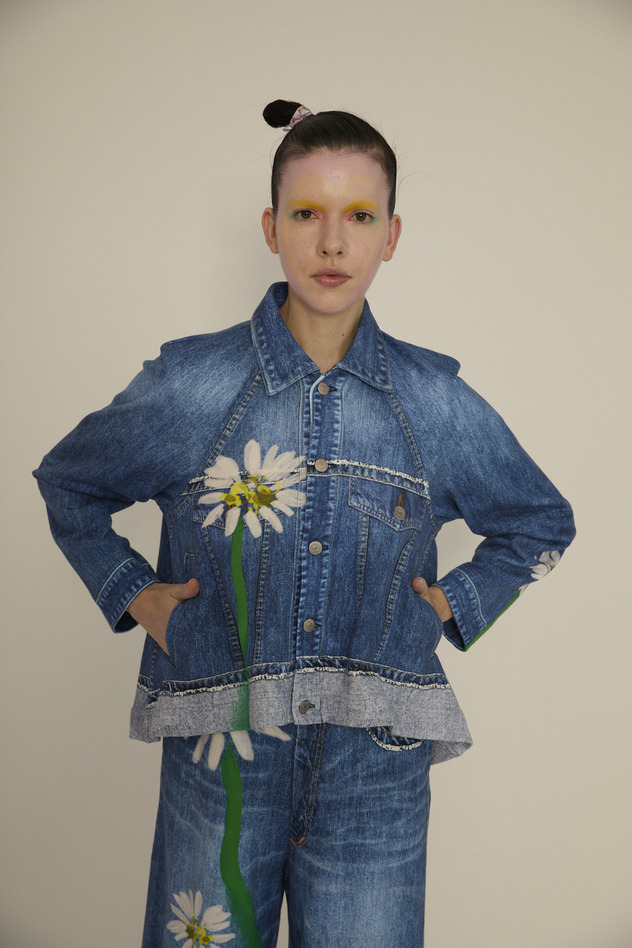 TROMPE-L'OEIL Daisy Denim Cardigan 詳細画像 blue 1