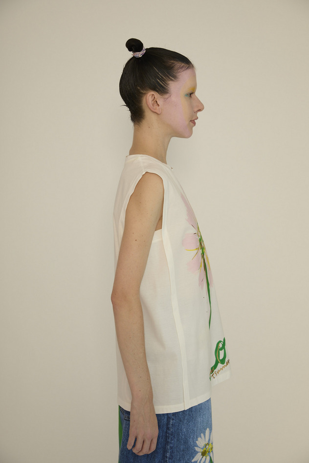 Daisy Print Jersey sleeveless 詳細画像 off white 5