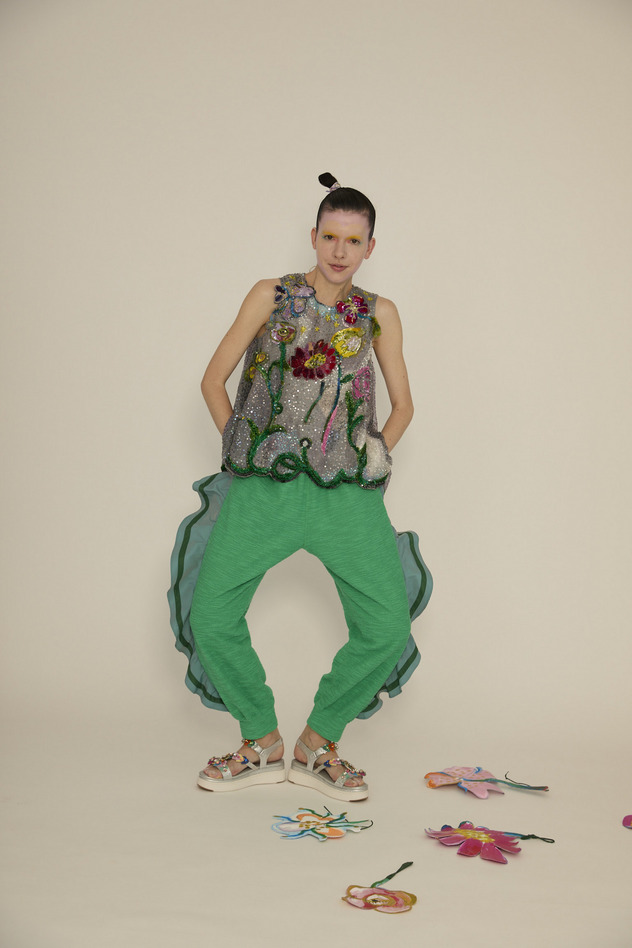 Slab Tweed Pants 詳細画像 green 23