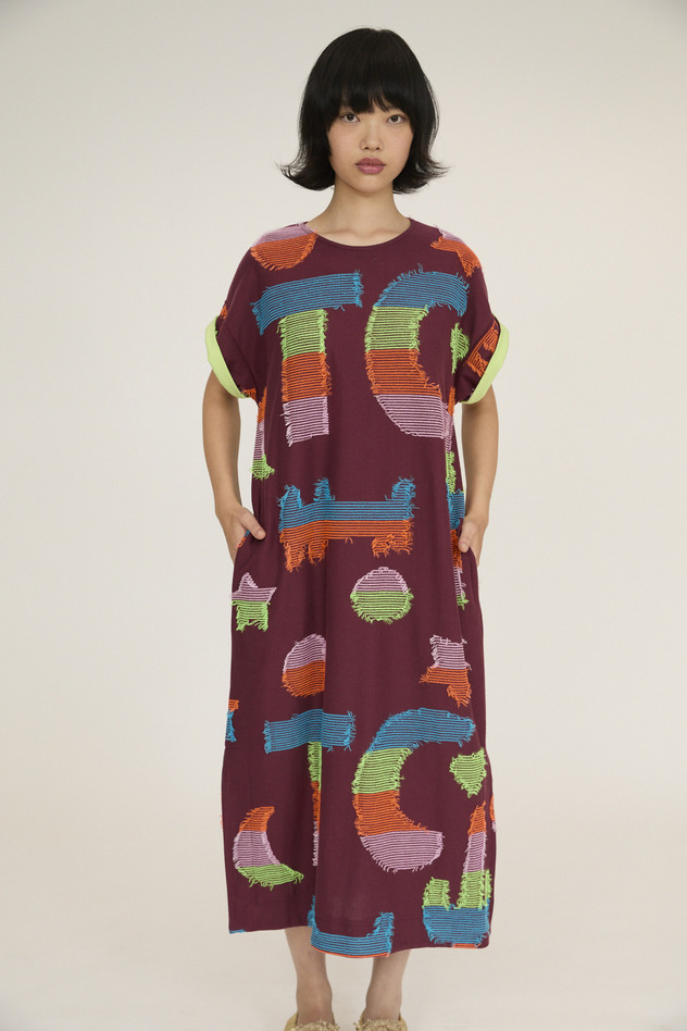 TC Colorful Cat JQ Dress 詳細画像 off white 2