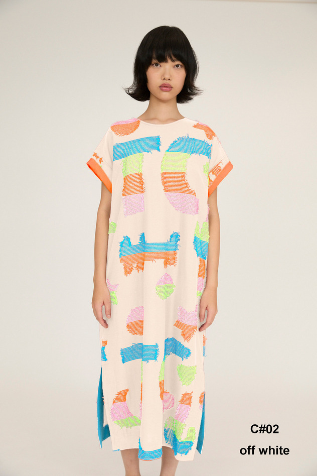 TC Colorful Cat JQ Dress 詳細画像 off white 1