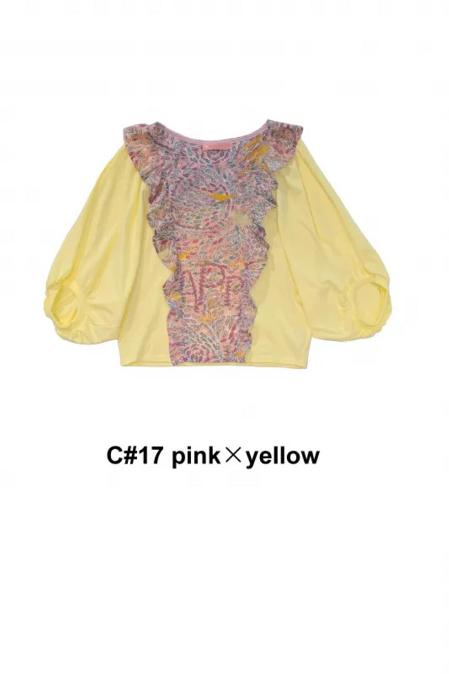 Dancing Fish Parade Jersey Long sleeve 詳細画像 pink&times;yellow 1